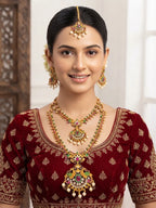 rajwadi Jewellery Set – Traditional Pearl, Ruby & Emerald Necklace Set in pakistan