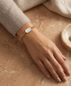 White Geometric Stone Gold Bracelet