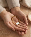 White Geometric Stone Gold Bracelet