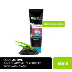 Garnier Skin Active 3 In Charcoal Pure Actice Face Wash 50Ml