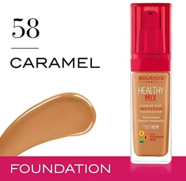 Bourjois Healthy Mix Antifatigue Foundation 58 Caramel 30 Ml - 1 Fl Oz