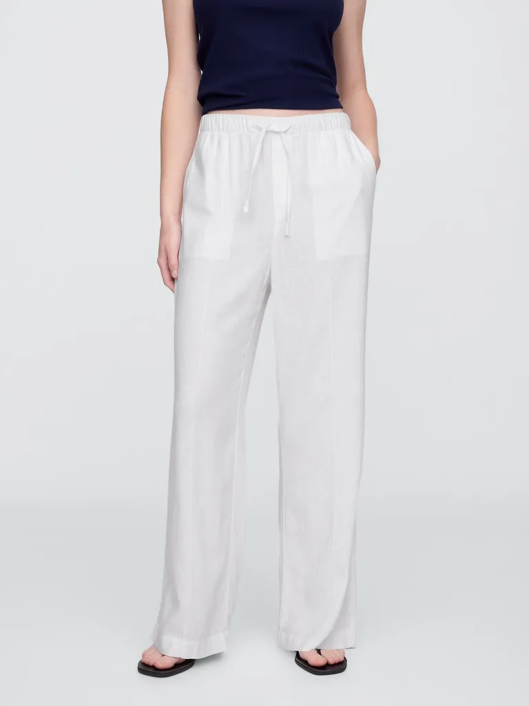 Gap
Mid Rise Linen-Blend Pull-On Wide-Leg Pants