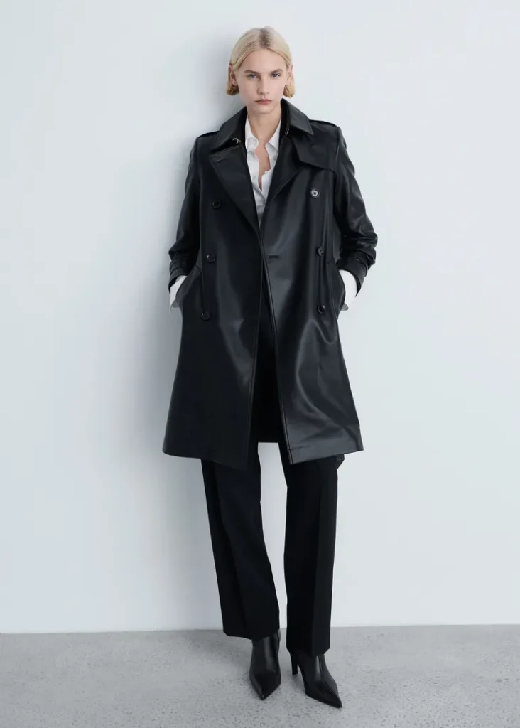 Mango
Leather Effect Trench Coat