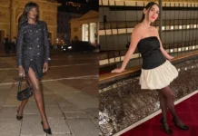 I’m a Theater Enthusiast—Here Are 15 Outfits I’d Wear to a Broadway Show A women's custom-made black sequined vintage blazer jacket featuring a silver-tone buckle closure at the waist.