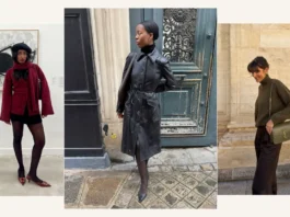 I Just Got Back From a Weekend in Paris—These Were the 5 Winter Staples I Spotted French Women Wearing Winter outfit inspiration with tights, leather coat, knit sweater, and chic layering pieces.