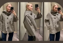 I’ve Tried on So Many Coats This Winter, But I Keep Coming Back to One Elegant Style Elegant oversized winter coat with structured funnel neck collar and button front detail.