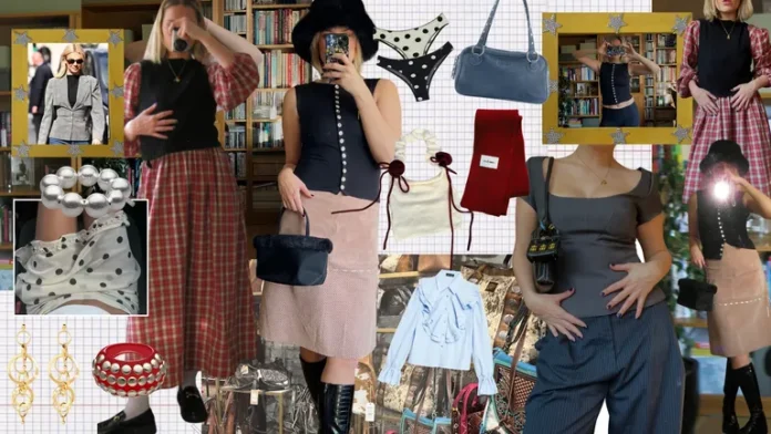 feture img Fashion collage showing layered outfits with skirts, boots, handbags, and statement accessories.