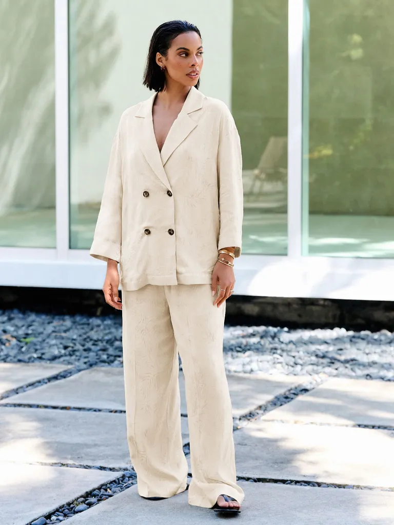 Next
Cream Satin Jacquard Wide Leg Trousers
