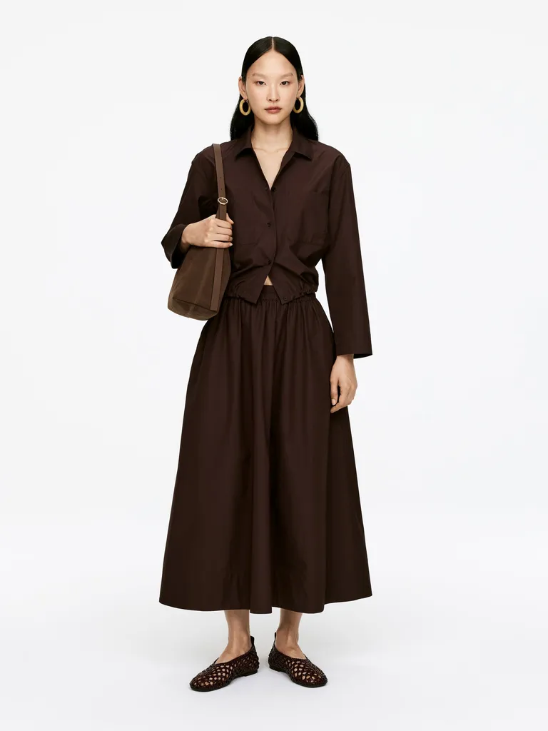 ARKET
Cotton Poplin Skirt – Dark Brown