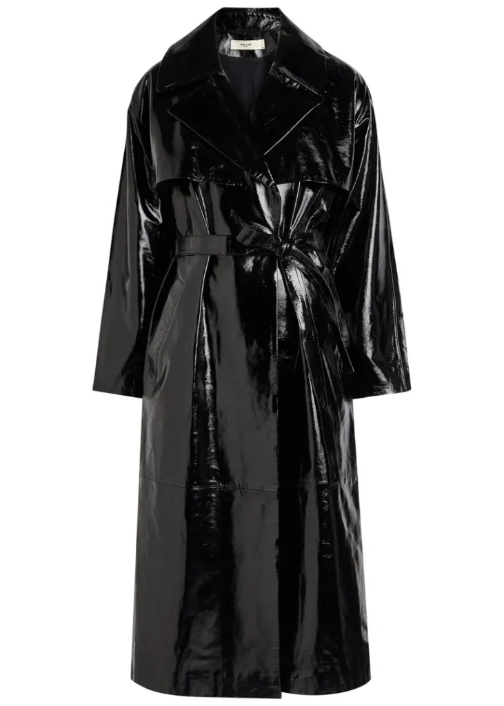 SKIIM
Karla Belted Patent Leather Trench Coat