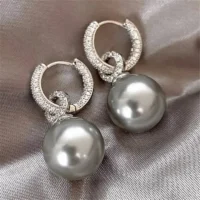 Silver Pearl Drop Earrings for Women