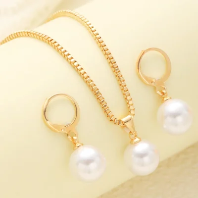 Round Pearl Pendant Necklace For Women