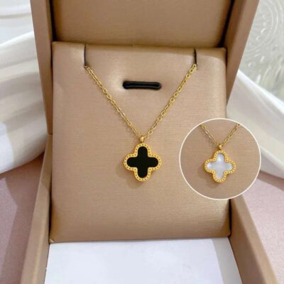 Double sided black white necklace design