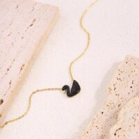 Sporty Black Swan necklace women