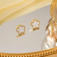 White plum blossom earrings