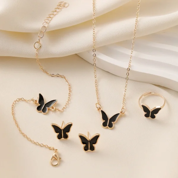 black Butterfly Glazed Necklace
