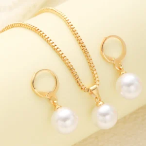 Round Pearl Pendant Necklace For Women