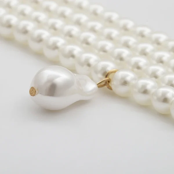 Round Pearls Beads Collar Choker Necklace For Women