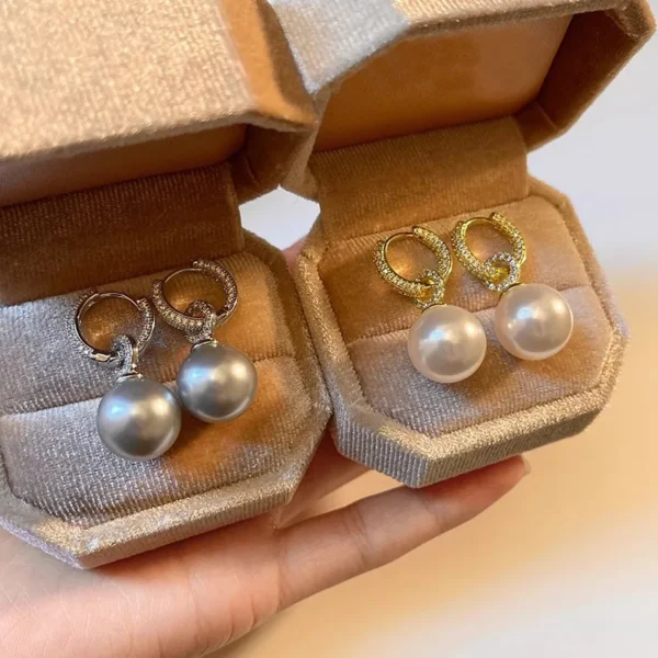 Gold and silver Pearl Drop Earrings for Women