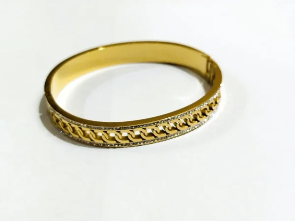 Fashion jewelry bangle on plain background display