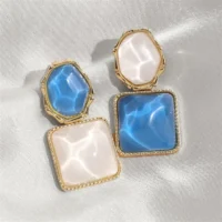 Stylish blue drop earrings for women personality jewelry