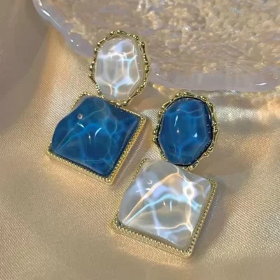 Chic blue statement earrings perfect for party wear