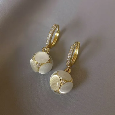 Elegant opal stud earrings for women minimalist fashion jewelry