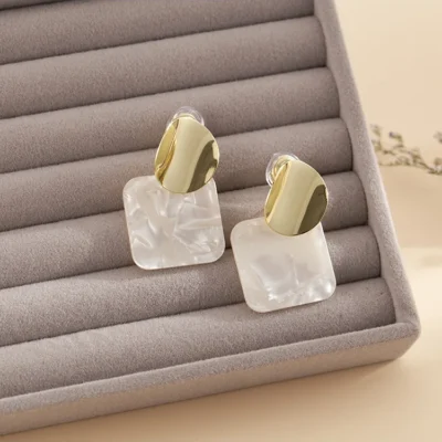 Elegant square shape sequin earrings stylish women accessory