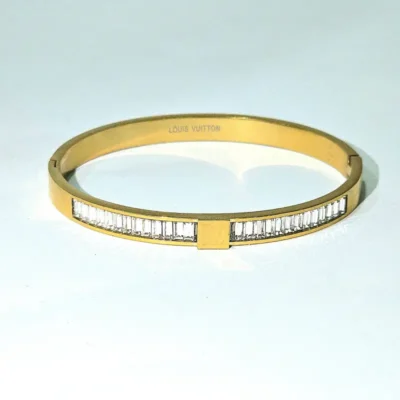 Luxury Designer Inspired Gold Bracelet Bangle Front View