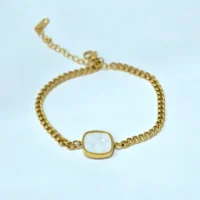 Gold-Plated White Stone Bracelet in Pakistan