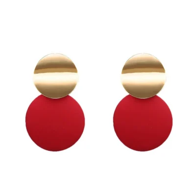 Elegant red joker stud earrings stylish design