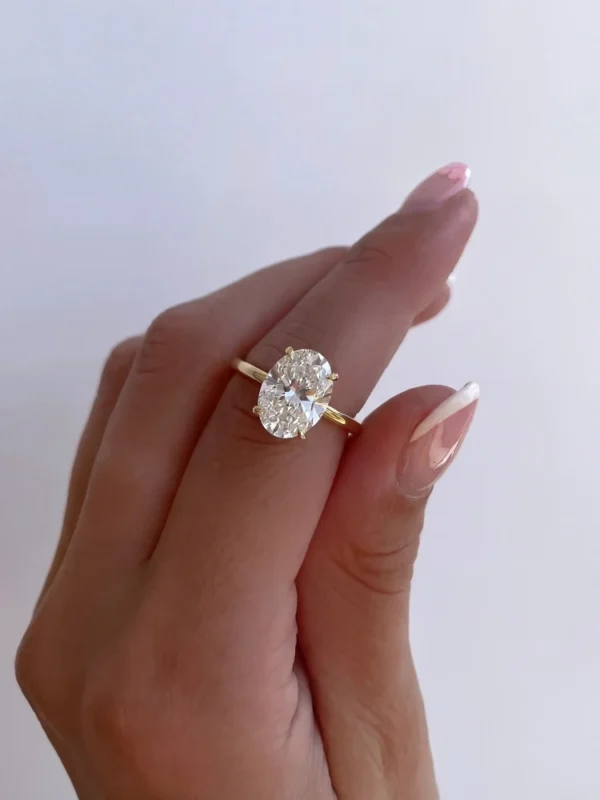 Female Big Oval Crystal Rhinestone Engagement