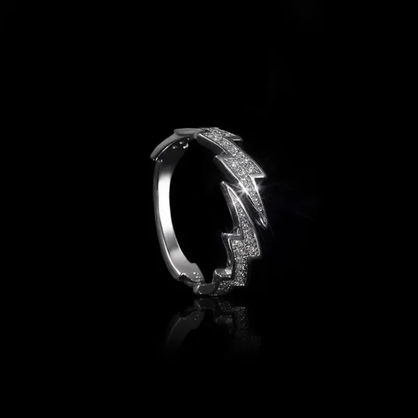 Hip Hop Silver Color Lightning Open Rings for Women Index Finger Ring