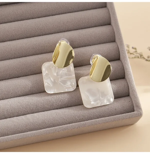 Elegant square shape sequin earrings stylish women accessory