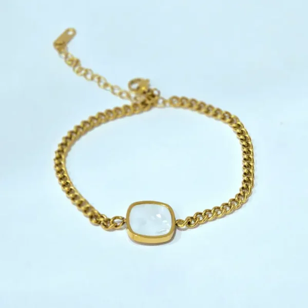 Gold-Plated White Stone Bracelet in Pakistan