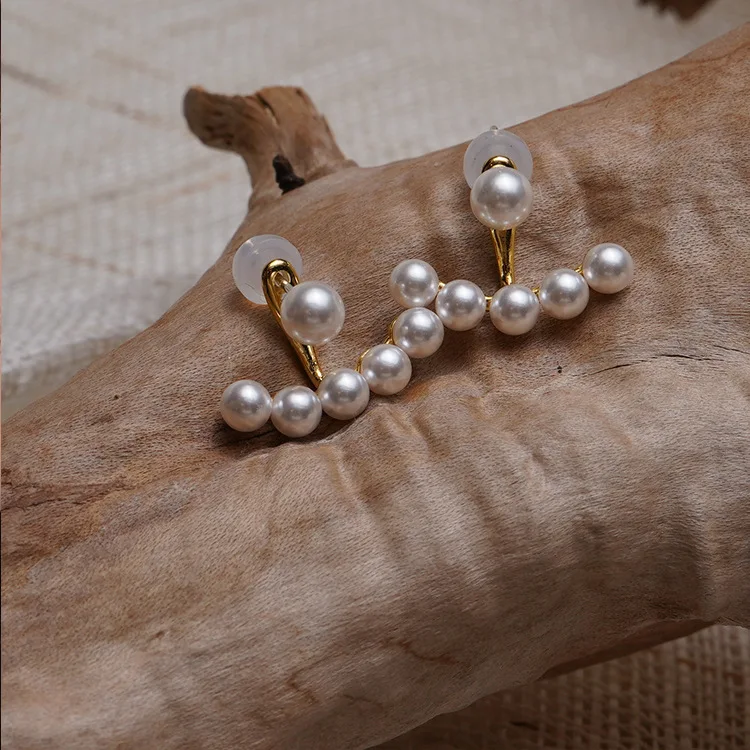 Elegant pearl long drop earrings for women Korean style jewelry