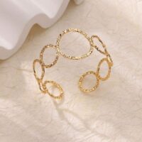 Stainless steel gold cuff bracelet