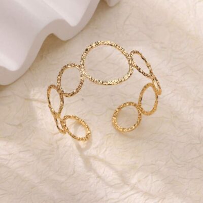 Stainless steel gold cuff bracelet