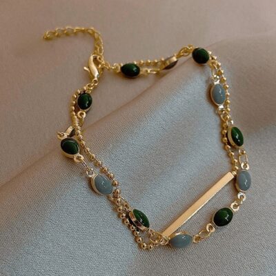 Vintage Gold Double Layer Chain Bracelet for Girls