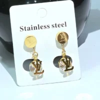 Louis Vuitton Inspired Statement Earrings Close-Up