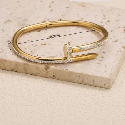Luxury Women Bracelet with Crystal Detailing and Gold Finish
