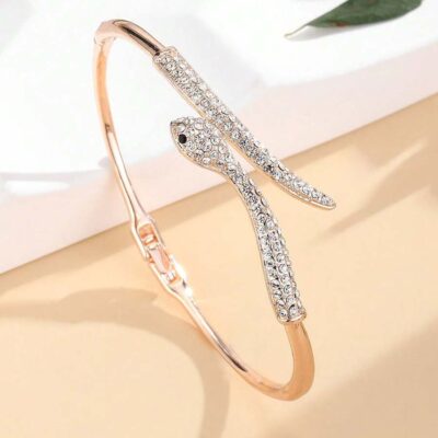 Luxury Gold Snake Crystal Bangle Bracelet