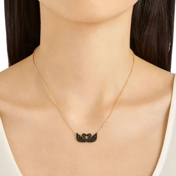 Premium Double Swan Necklace Detail View