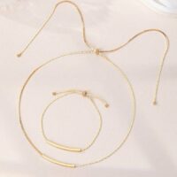Copper Geometric Jewelry Set for Women